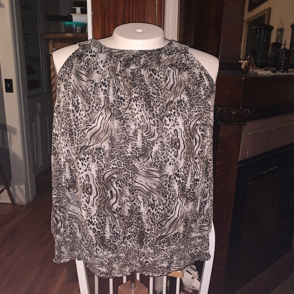 First Option animal print sleeveless top XL